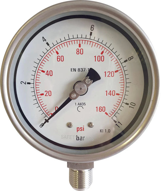 Pressure Gauge 600 Bar SS Body Four Inch Dial
